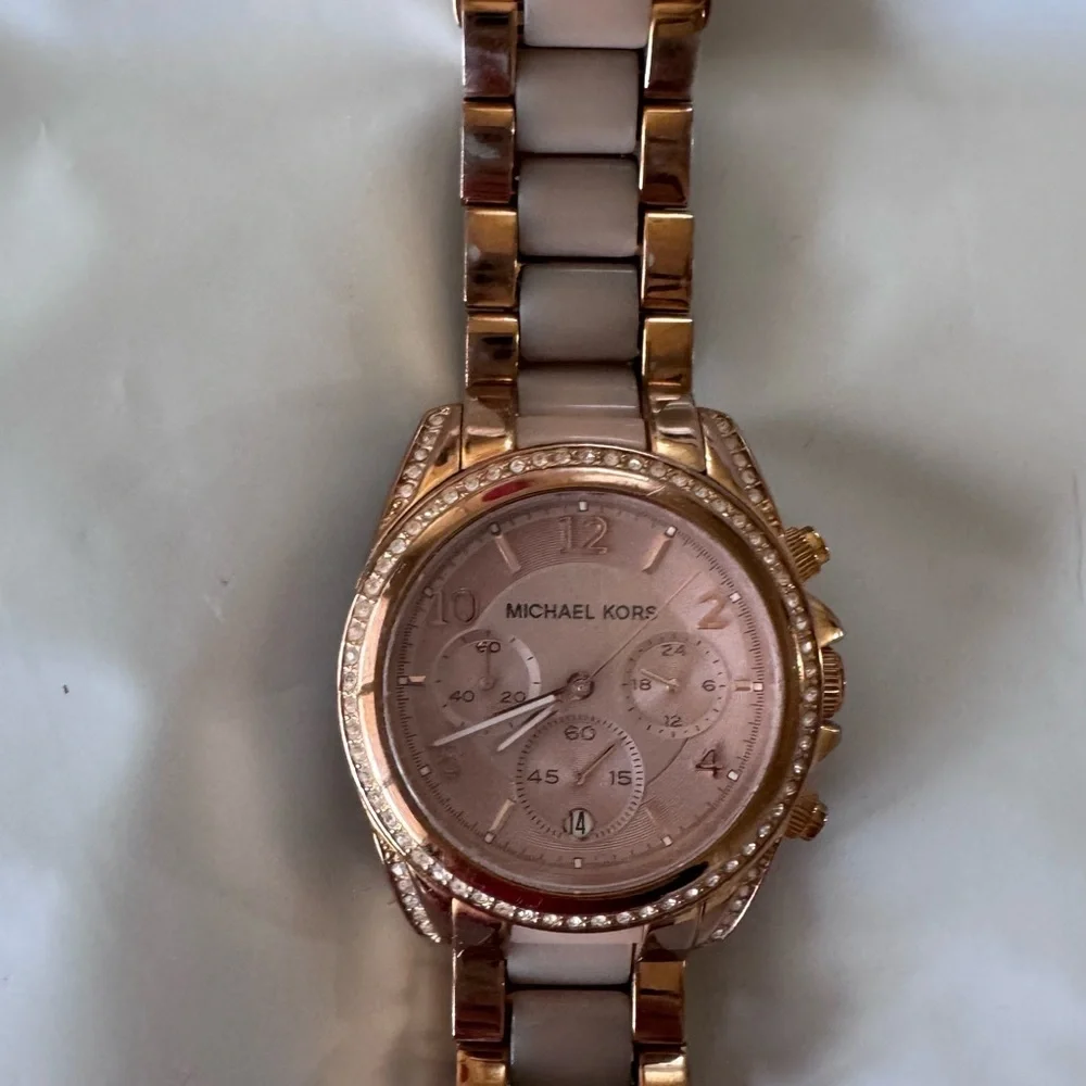 Michael Kors Blair Rose Gold Blush Acetate Stainless Steel Watch